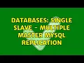 Databases Single slave - multiple master MySQL replication 4 Solutions
