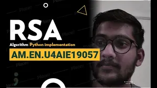 RSA Algorithm Implementation in Python AM EN U4AIE19057