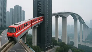 搭乘中国最疯狂的单轨列车，它竟穿过大楼