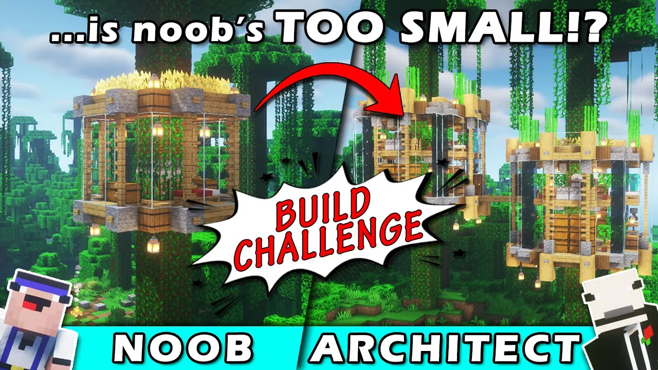 Minecraft NOOB vs PRO - Treehouse Challenge