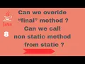 Static to Non - static context and final override in Java