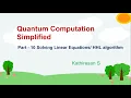 Solving Linear Equations HHL algorithm