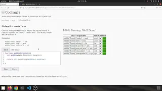 String 1 middleThree Javascript solution