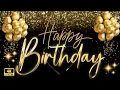 Happy Birt ay Background Loop in Black Gold - 2 Hour Happy Birt ay Background 4K