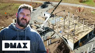 Mark Bowe Builds A Huge Mountain Spa Using Century-Old Factory Timbers | Barnwood Builders