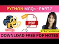 Python MCQs - Part 2 Must-Know MCQs In Hindi By Divya Sisodiya