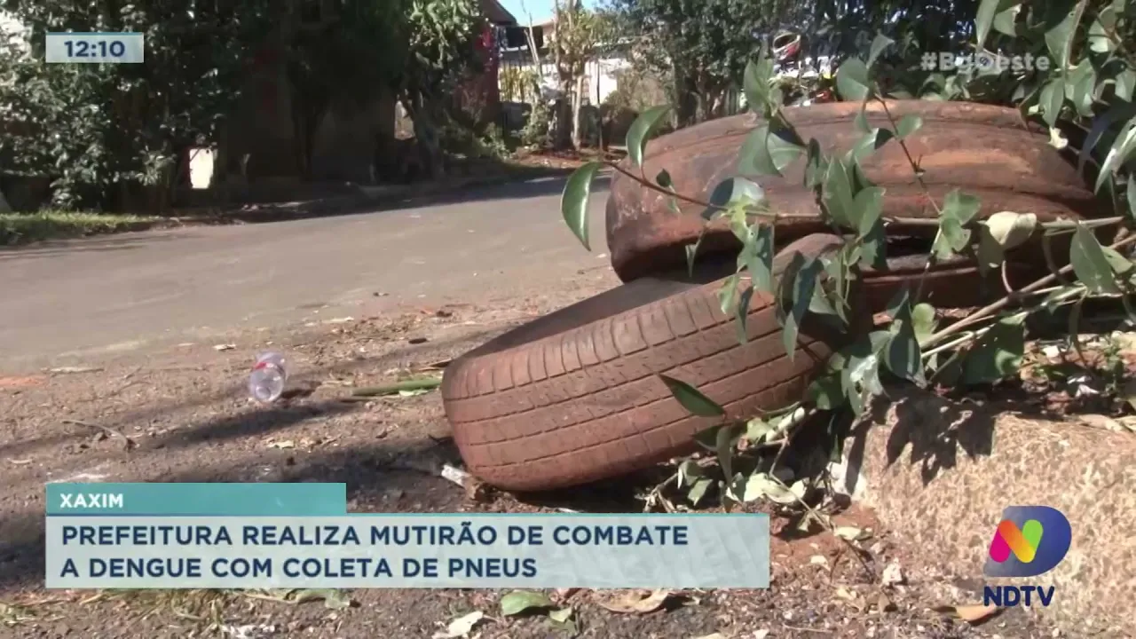 Prefeitura de Xaxim realiza mutirão de combate a dengue com coleta de pneus
