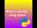 create calendar using python