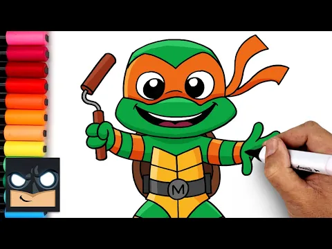 Download MP3 How To Draw Michelangelo | Teenage Mutant Ninja Turtles