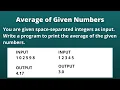 Python Program to Print the Average of Given Numbers CCBP Assignment 20 Question Answer