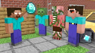 Full movie : Herobrine searches for diamonds (Blue Streak) - Minecraft Animation