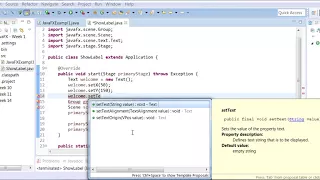 Creating JavaFX Text Object Draw String