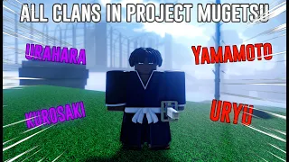 All Clans and buffs in Project Mugetsu Codes