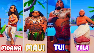 Download Moana How Far Ill Go and Maui You're Welcome Vs Chief Tui and Tala | DANCE BATTLE IN TROPICAL ISLAND MP3