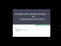 Summer Training Internship on programming with python