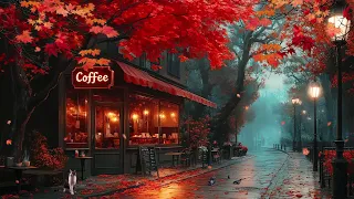Relaxing Jazz Music For A Positive Mood 🍁 Cozy Space Outside The Autumn Coffee Shop