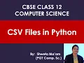 creating csv file in python for cbse class 12