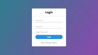 Animated Login Form using HTML CSS only No JavaScript or jQuery