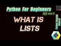 O-Level Class What Is Lists in Python Python GMINDTECH