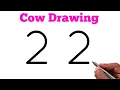 How to Draw Beautiful Caw Drawing From Number 2 Easy Cow Art