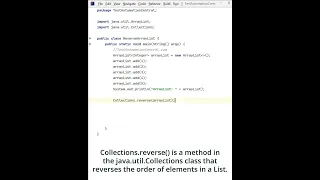 Java Program to Reverse an ArrayList - Java Collections Java Interview Questions and Answers