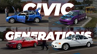 TODAS as GERAÇÕES do Honda Civic em um SÓ ENCONTRO!