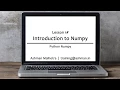 Python Numpy - 01 Introduction