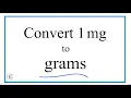 How to Convert 1 Milligram to Grams 1mg to g