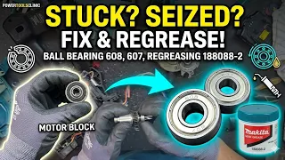 Makita DUH502 Hedge Trimmer Locked Up 608 Bearing Replacement Regreasing Guide