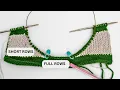 How To Knit Basic Round Neckline Shaping with Short Rows Principle Explained