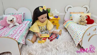 DECORANDO QUARTO DE BONECA OUR GENERATION COM DUAS CAMAS