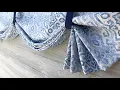 Navy Blue and Gray Medallion Wide Window Tie-Up Balloon Valance Becca in Denim