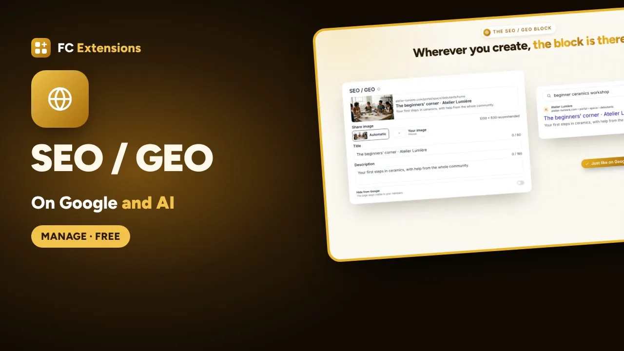 SEO / GEO for FluentCommunity: found on Google, ready for AI