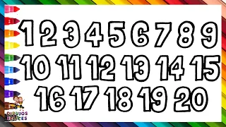Dibuja y Colorea Los Números Del 1 Al 20 En Español 1️⃣-2️⃣0️⃣ 🎨 Aprende Colores Y Números 🌈 Dibujos