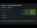 Python Lecture series Python String Operations