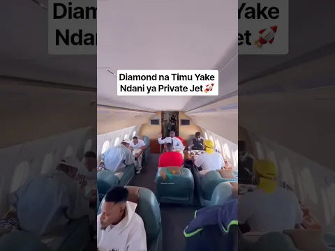 Diamond na Timu Yake Wakila Maisha Ndani ya Private Jet