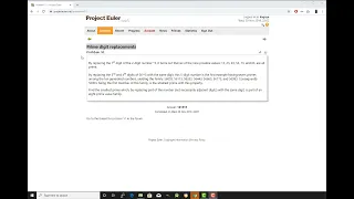 Project Euler Problem Prime digit replacements
