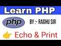 Tutorial for php echo print Statement with live example in hindi How to use in php