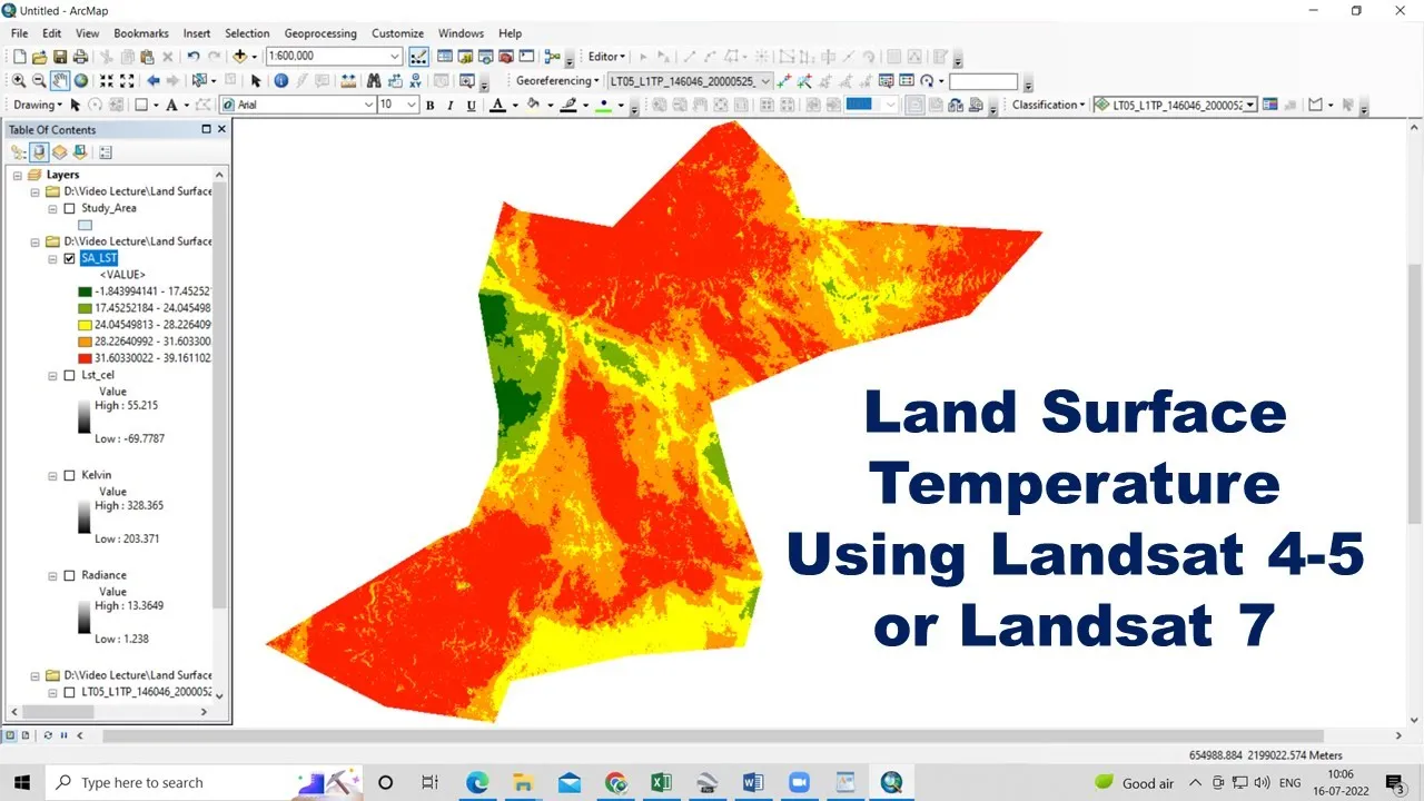 Land Surface Temperature (#LST) Using Landsat 4-5 or Landsat 7