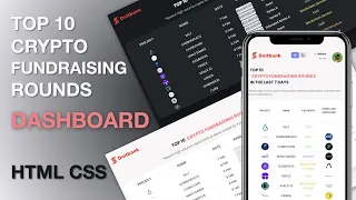 Responsive Dashboard TOP 10 Crypto Fundraising Rounds HTML CSS and JS Website Design No Talking