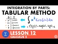 Tabular Method - Integration By Parts Calculus 2 Lesson 12