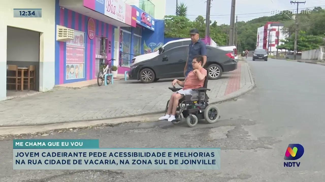 Me Chama Que Eu Vou: jovem cadeirante pede acessibilidade e melhorias na rua Cidade de Vacaria