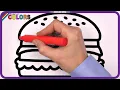 Hamburger Big Colorful Marker Coloring Pages