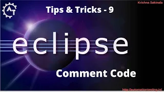 9 Comment Code in Eclipse How to comment uncomment in eclipse Eclipse shortcuts for comments