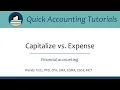 Capitalize vs Expense Basic Accounting