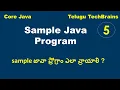 Sample Java Program and Execute Explanation in Telugu
