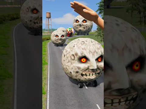Big & Small Monster Moon Cars vs Giant Hand Slap #5 - BeamNG.drive #shorts #beamngdrive
