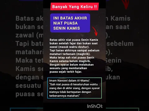 Batas Akhir Niat Puasa Senin Kamis #puasaseninkamis #doasetelahsholat