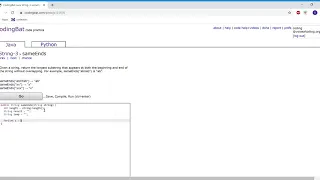 String - 3 sameEnds Java Tutorial codingbat com