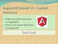 AngularJS Tutorial 12 Custom Directive in AngularJS
